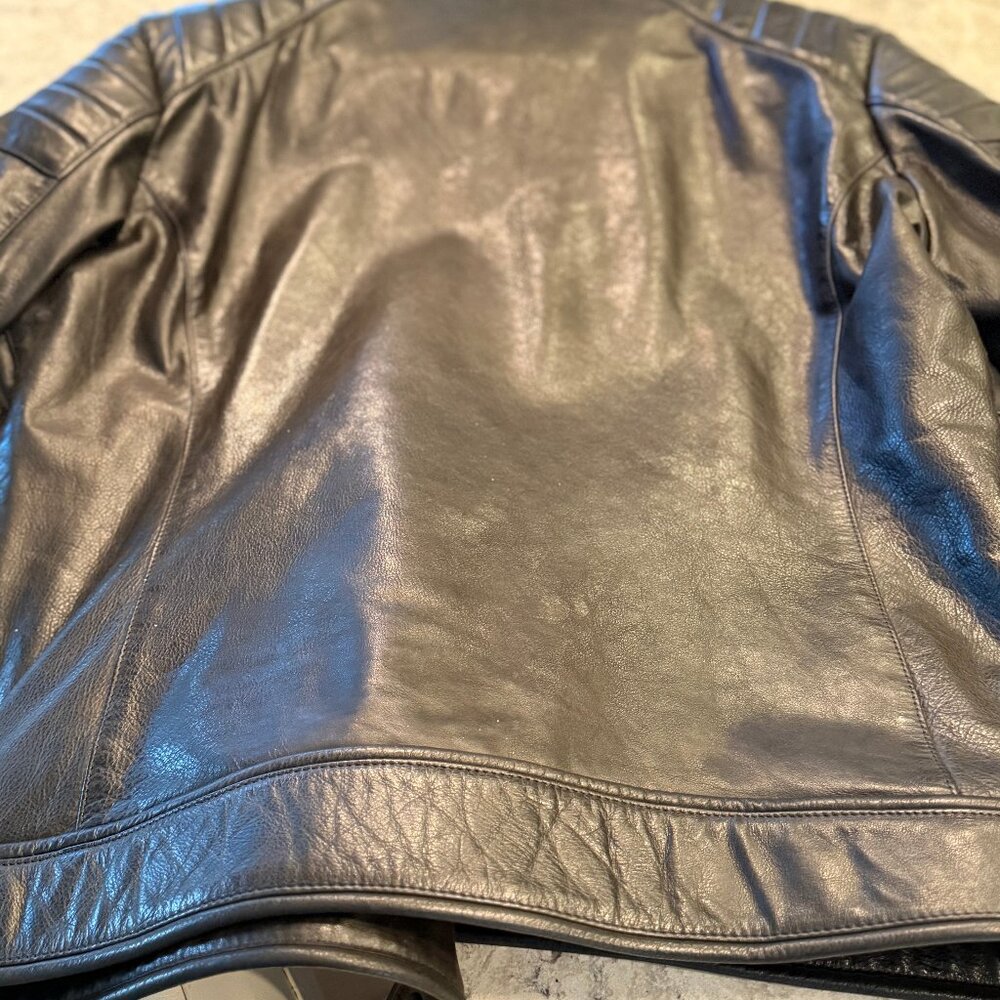 Belstaff Black Leather Jacket Size 58